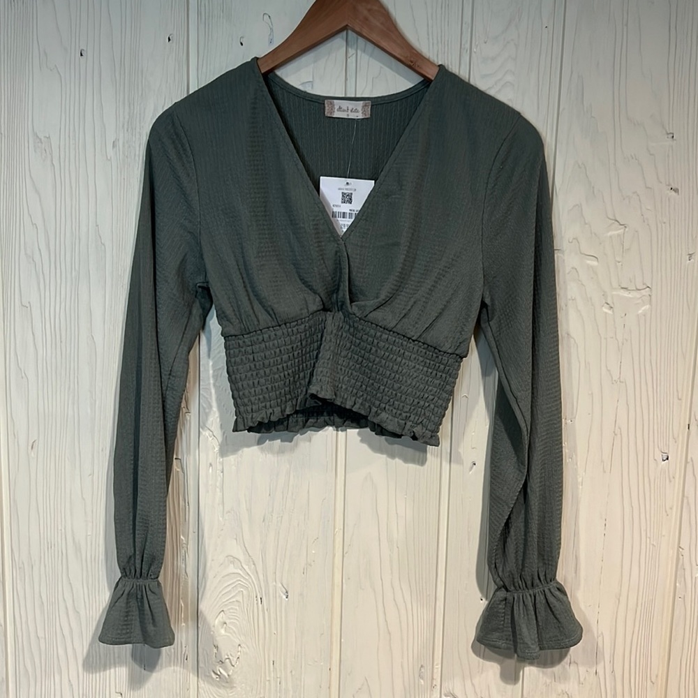 Altar’d State Long Sleeve Crop Top, Size S